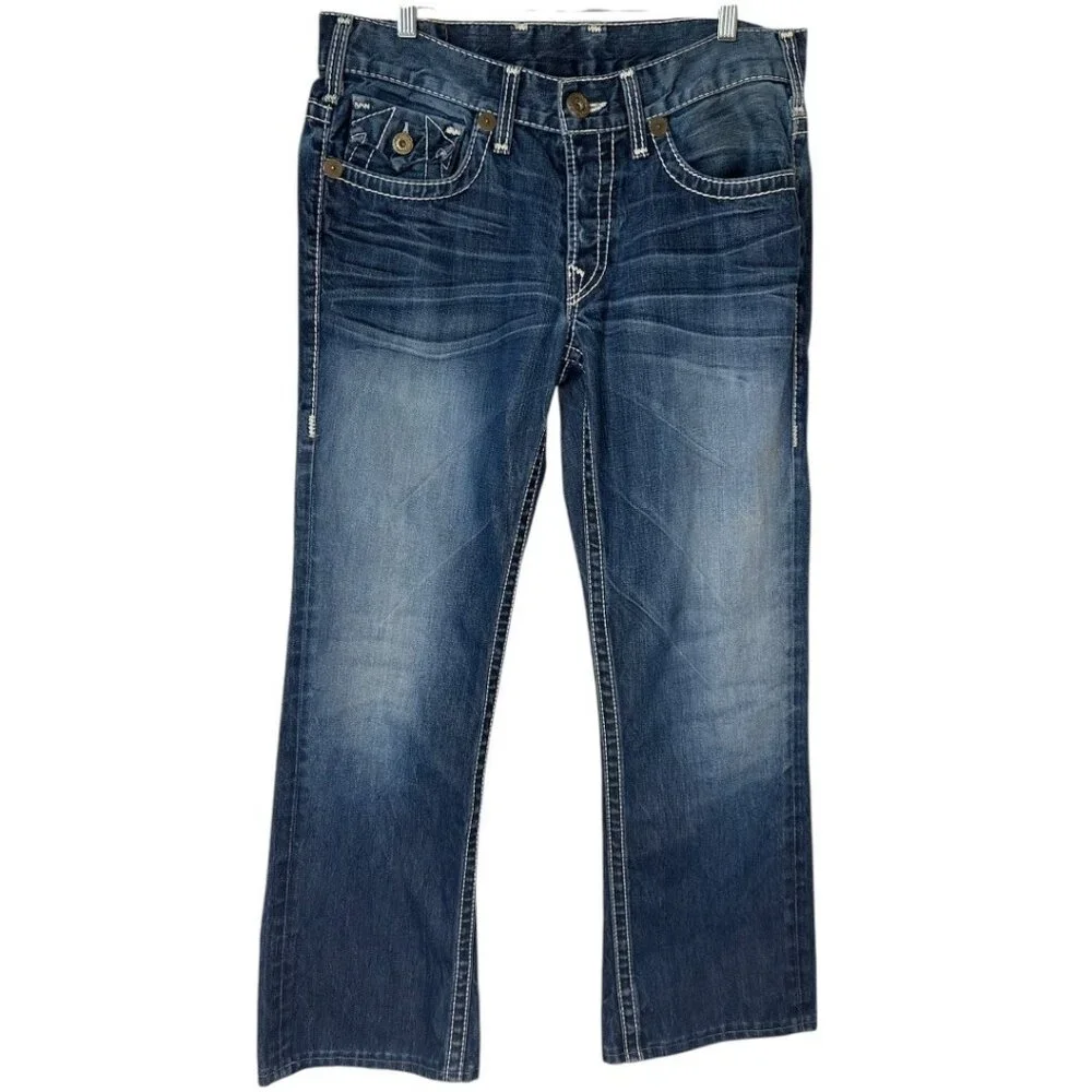 True Religion Corey Big T 34 Flap Pocket Bootcut Jeans Men's Size 38 W 32 L 10 I